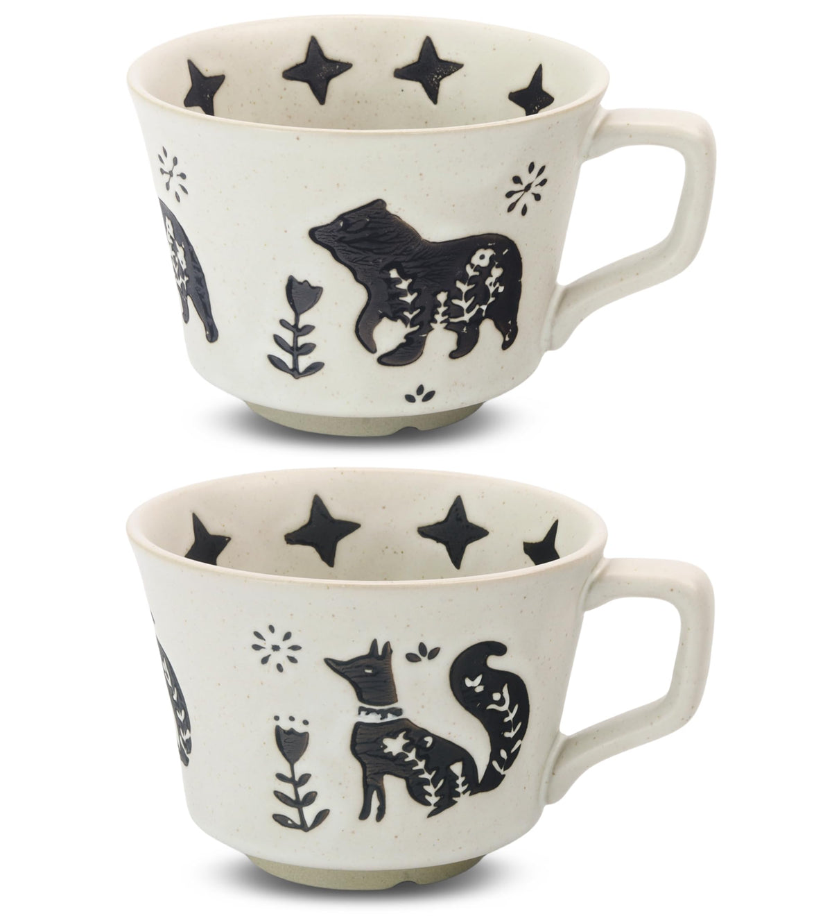 LINVIA fox and bear mug handle offers comfortable grip for daily use