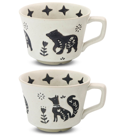 LINVIA fox and bear mug handle offers comfortable grip for daily use