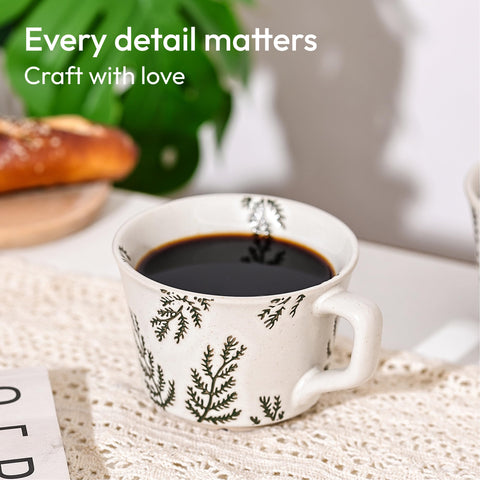 LINVIA kitchen table setup featuring versatile stoneware mugs for gatherings.