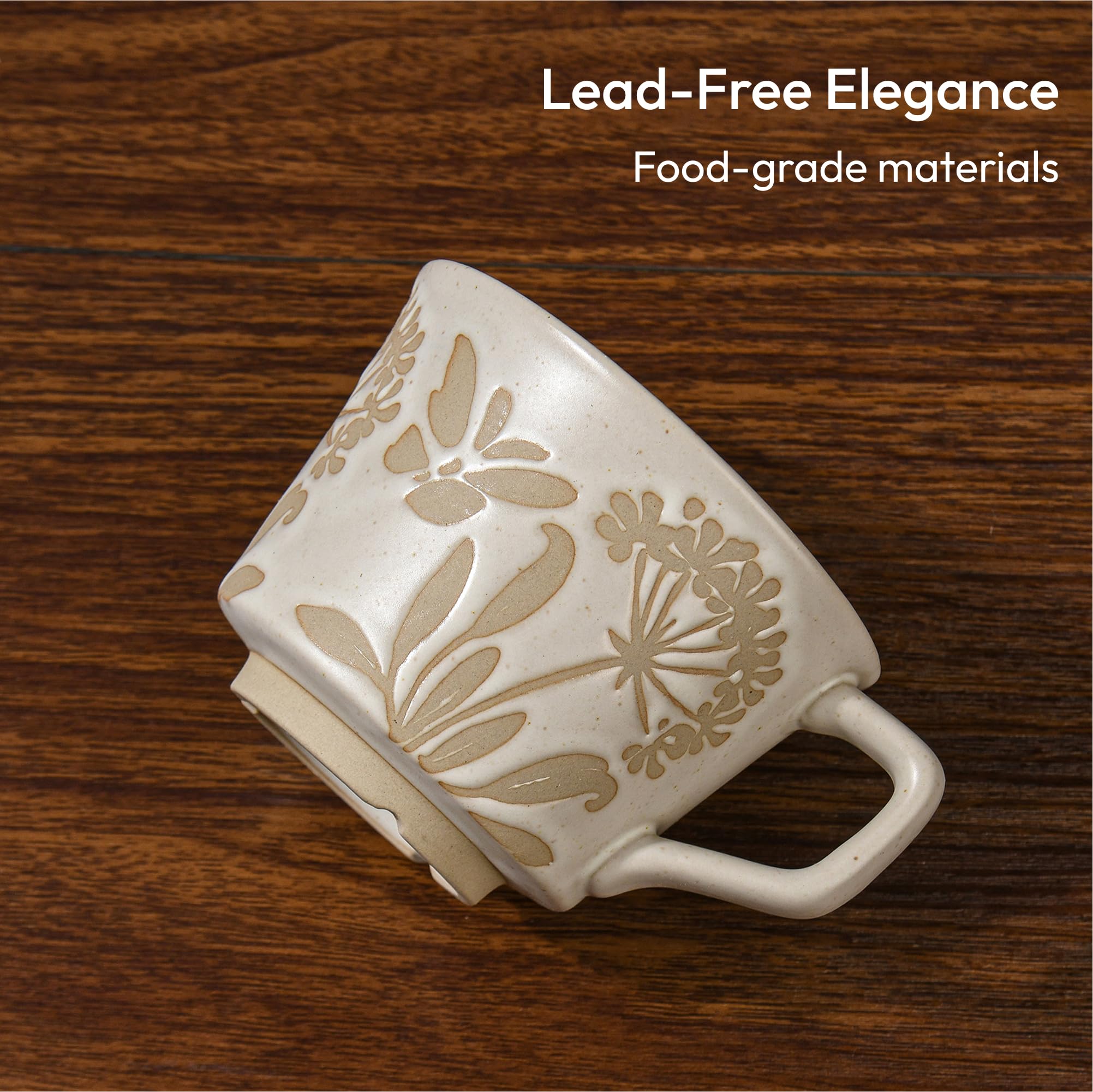 LINVIA leaf design mug modern elegance for coffee breaks