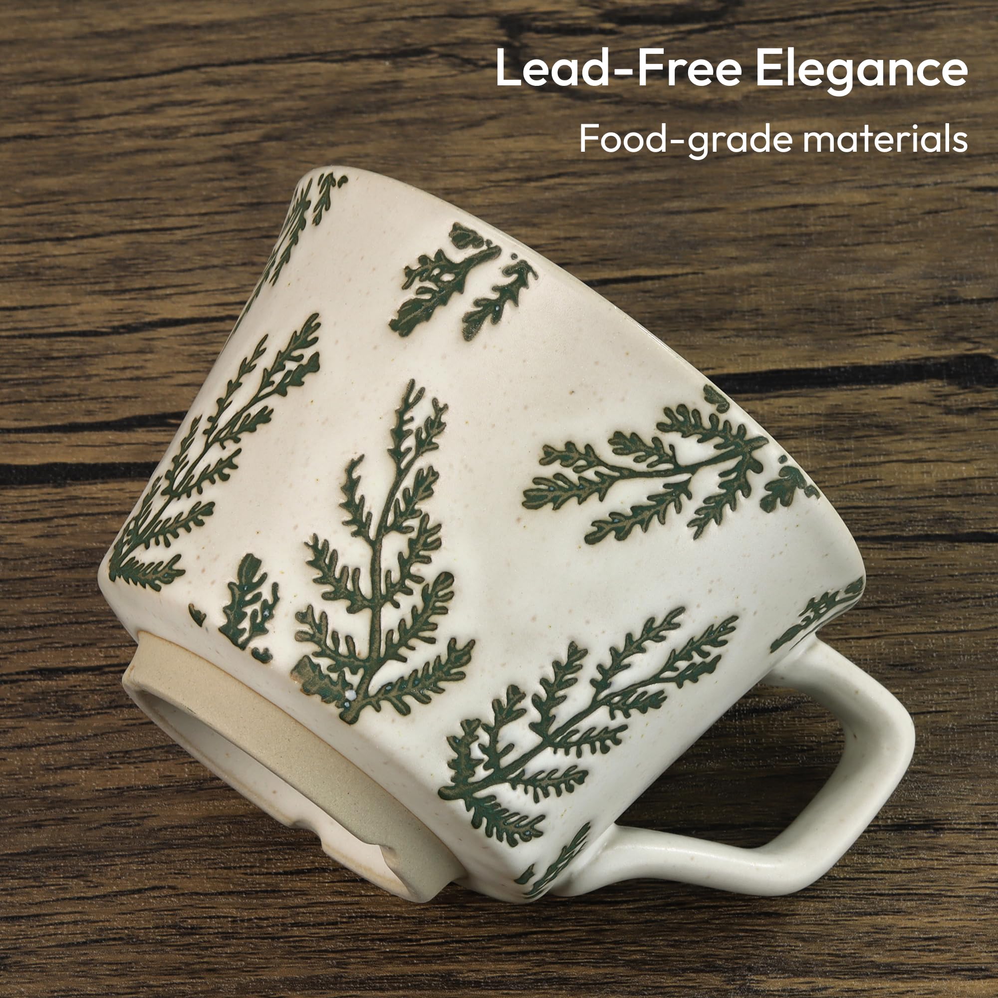 LINVIA mug handle design offering comfortable grip for hot drinks.
