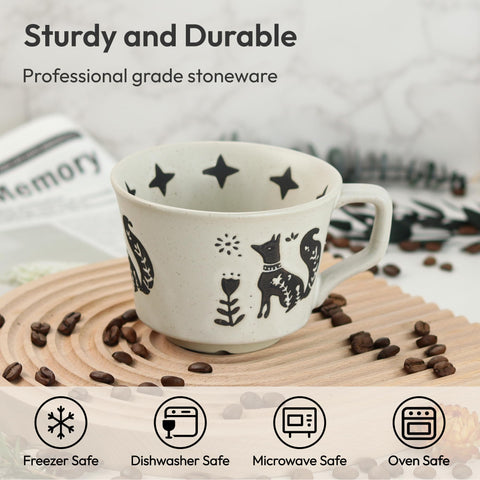 LINVIA plant-pattern ceramic mug adds natural elegance for daily tea