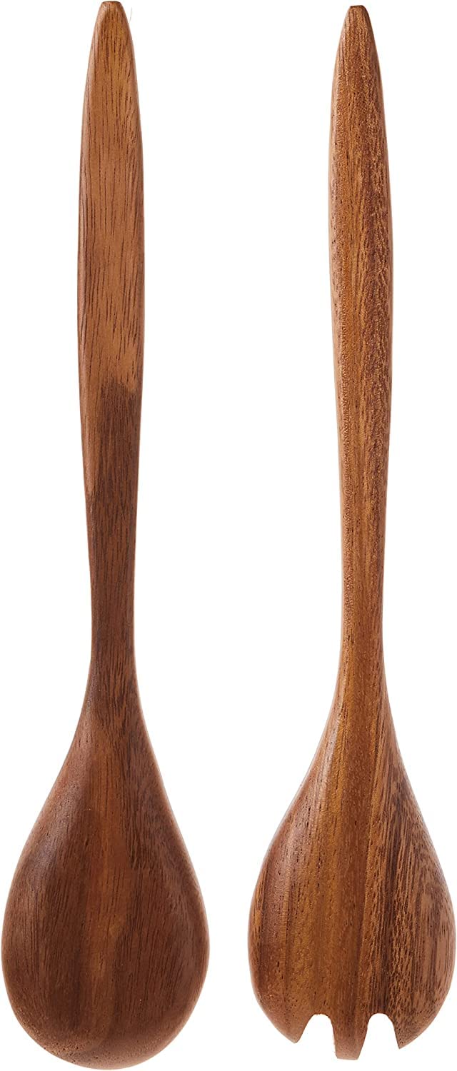 Lipper International acacia wood salad servers are durable and easy to care for.