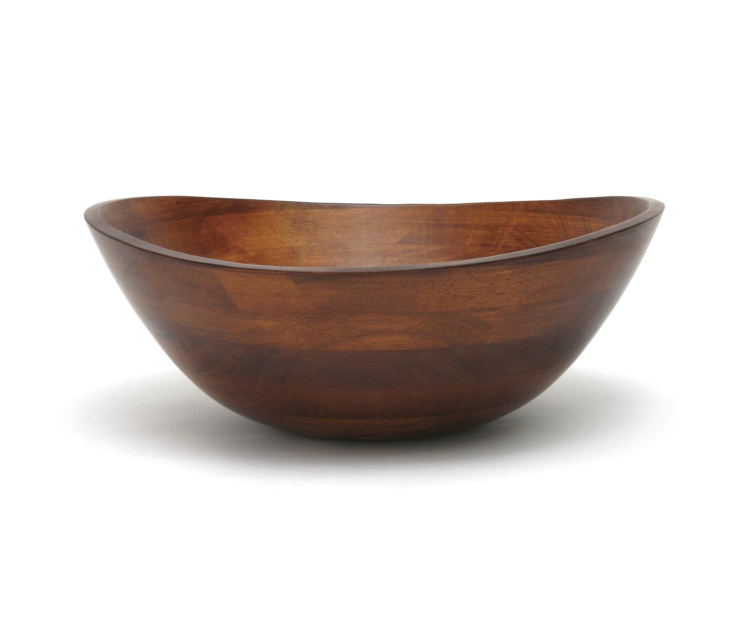 Lipper International 294 cherry finished wavy rim bowl as elegant centerpiece.