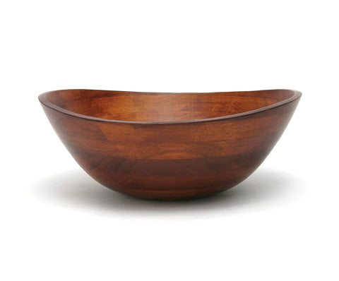 Lipper International 294 cherry finished wavy rim bowl as elegant centerpiece.