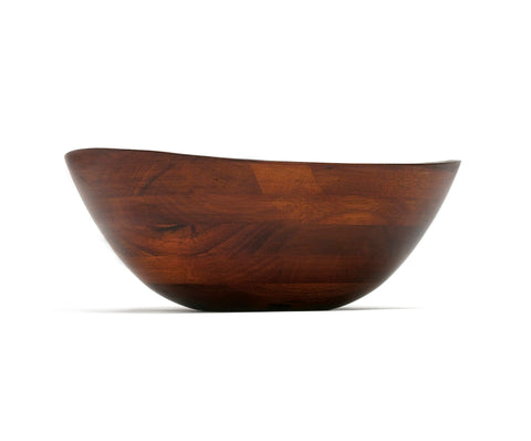 Lipper International 294 cherry finished wavy rim bowl in kitchen ambience.