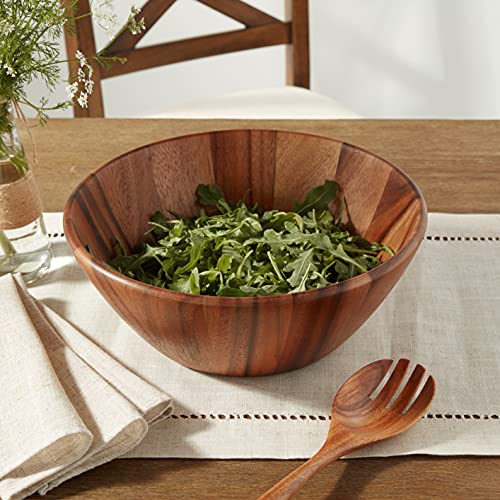 Lipper International Acacia Round Flair Bowl lifestyle arrangement