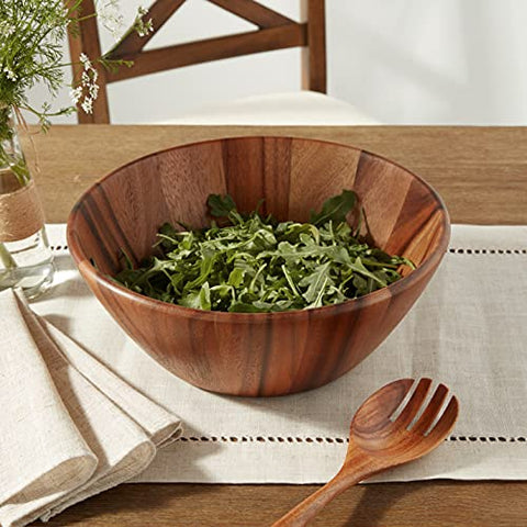 Lipper International Acacia Round Flair Bowl lifestyle arrangement