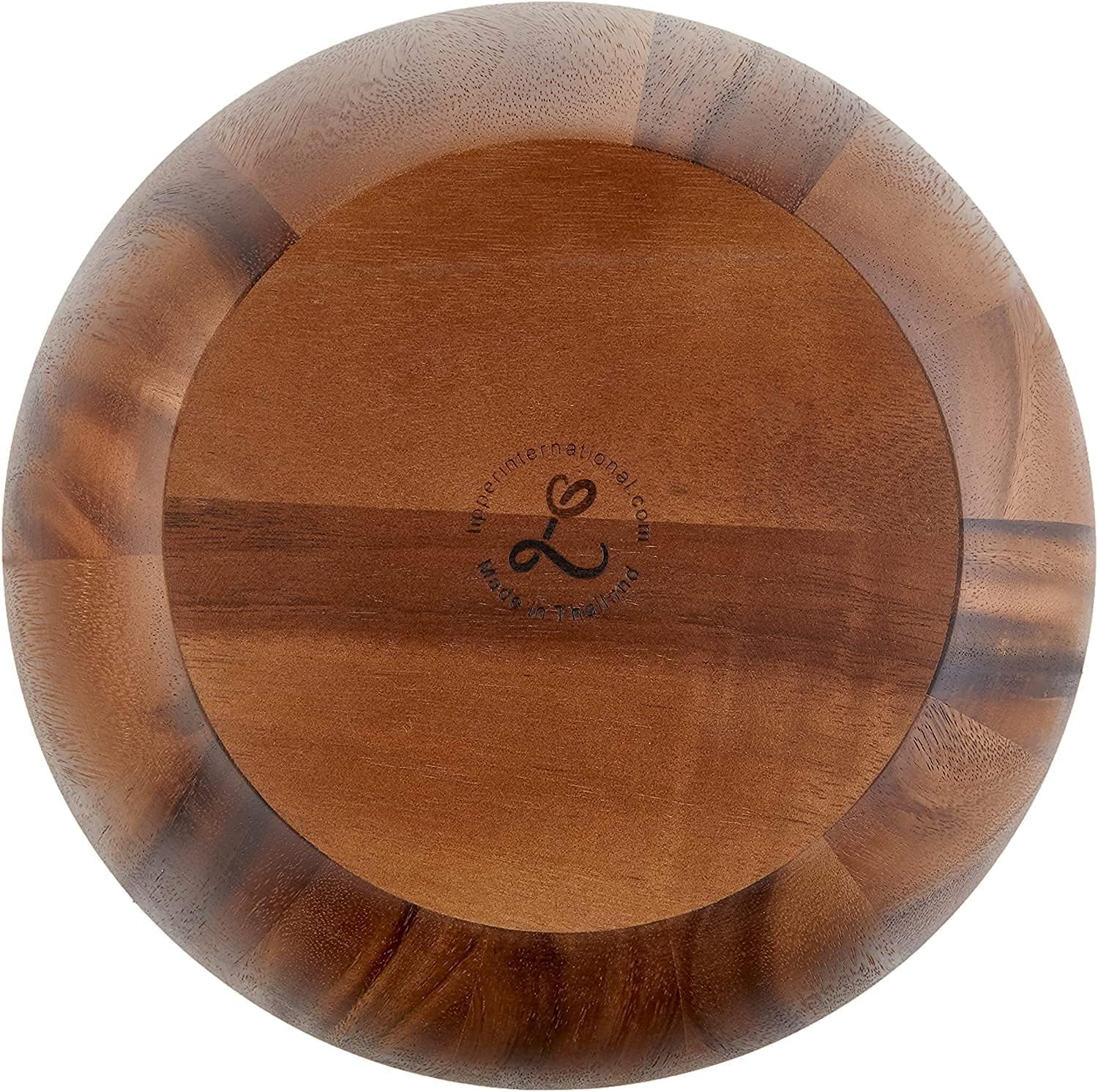 Lipper International Acacia Round Flair Bowl close-up of wood grain