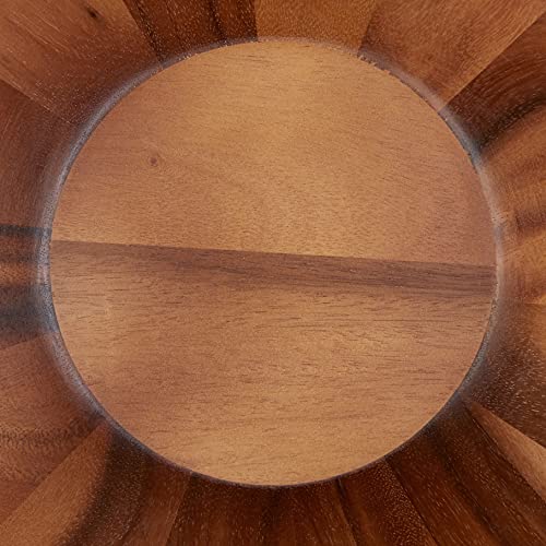 Lipper International Acacia Round Flair Bowl natural warm tone