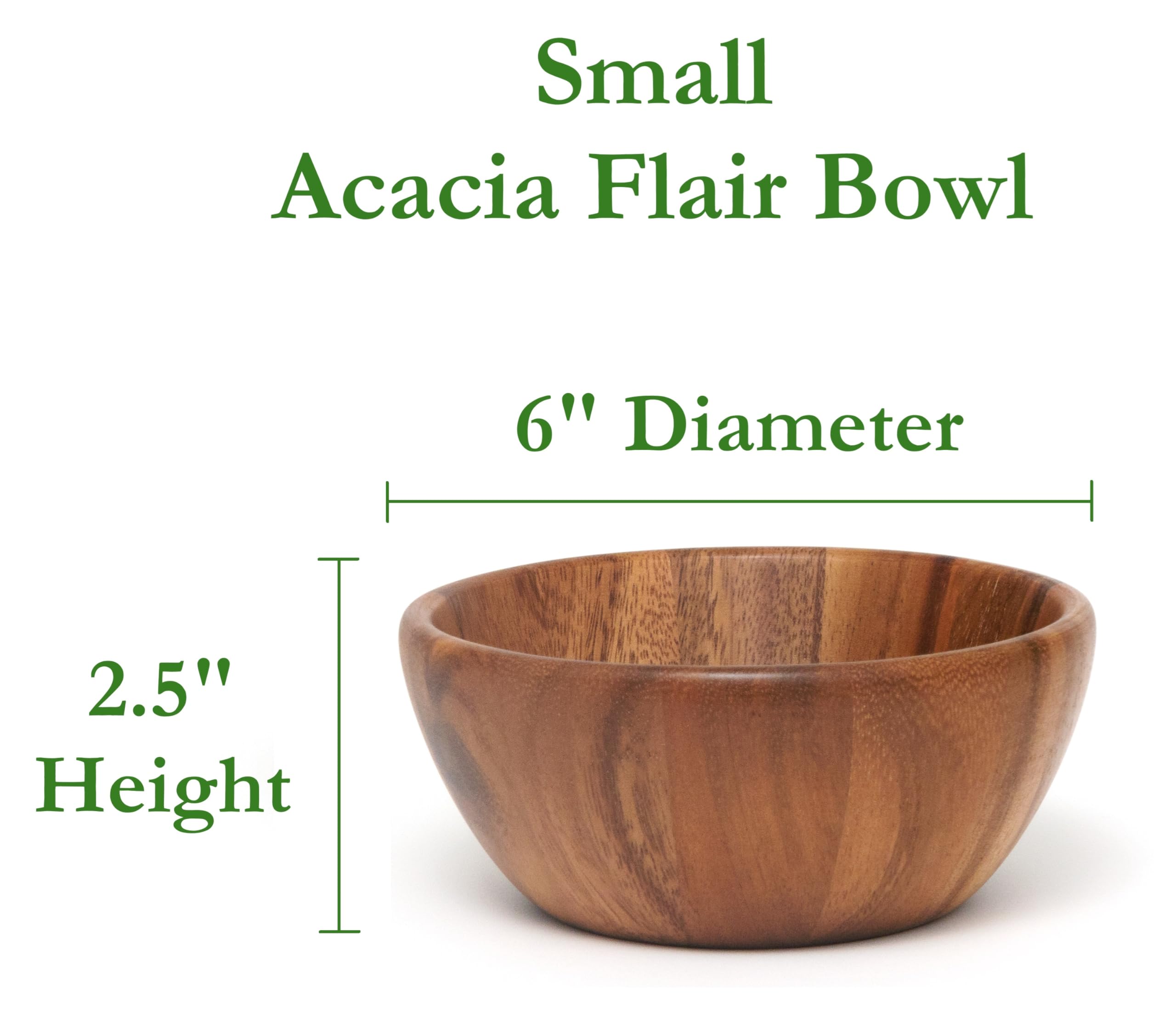 Lipper International acacia round flair bowl ready to serve salads with natural warmth.
