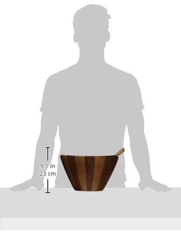 Lipper International Acacia Wave Bowl dimensions for planning table setup.