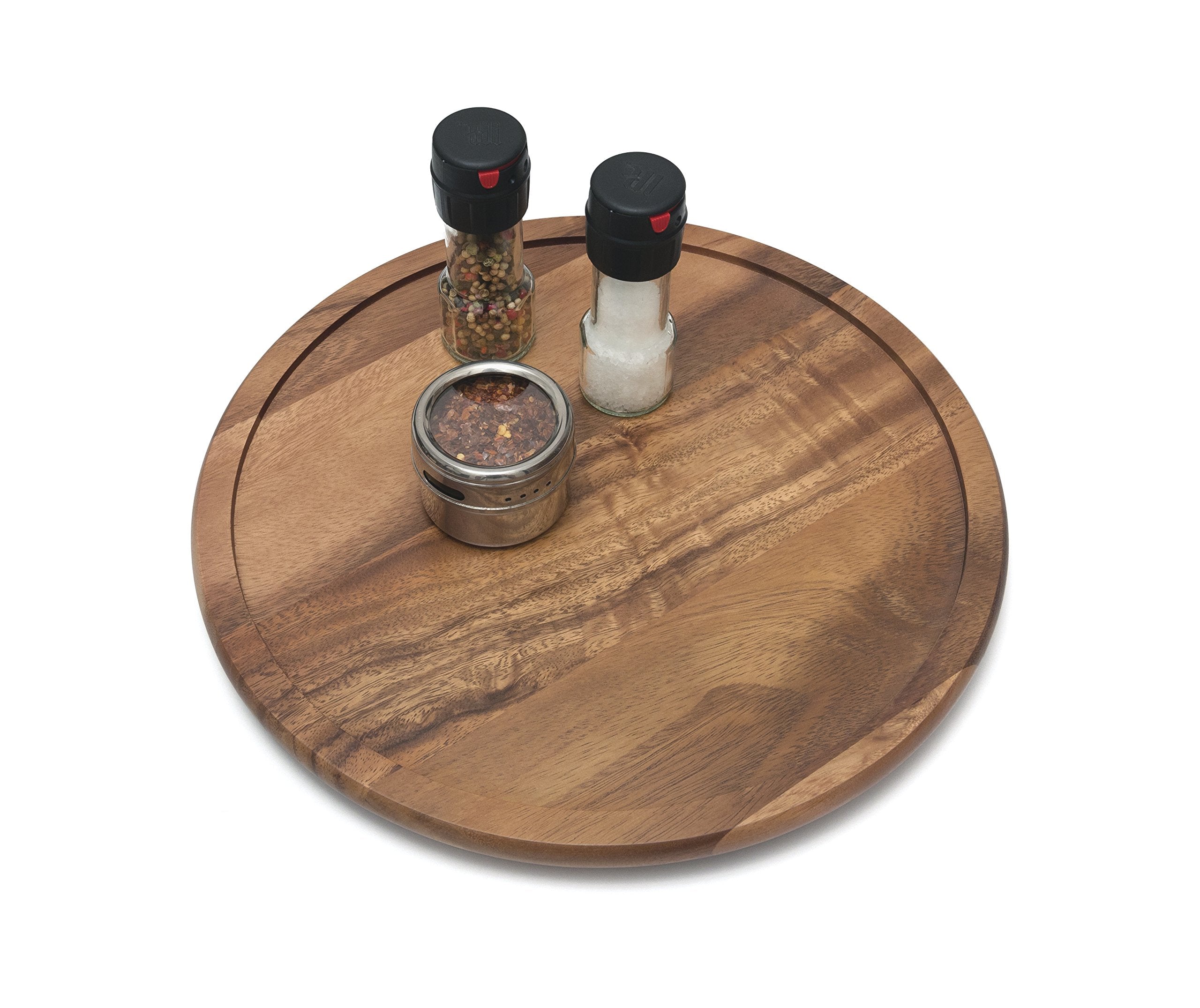 Lipper International Acacia Wood Turntable rotating surface for easy condiment access