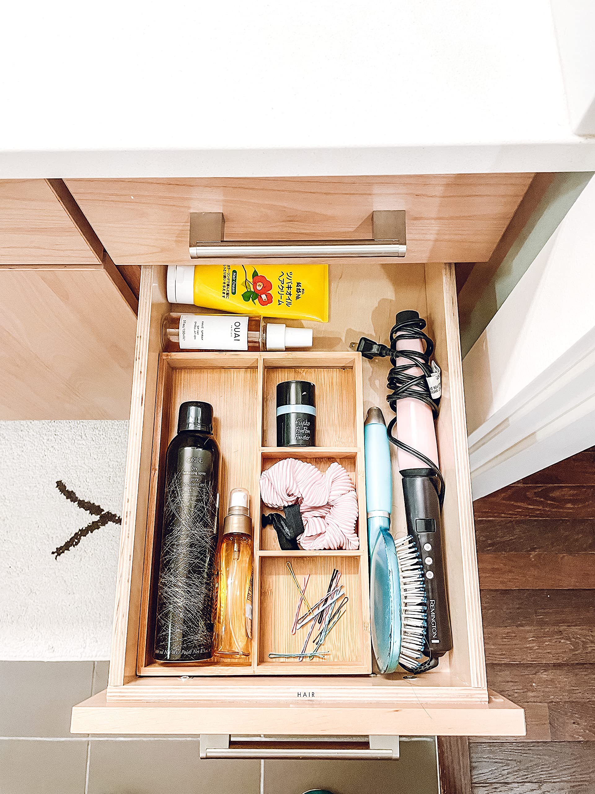 Lipper International bamboo organizer tray is hand-wash friendly.