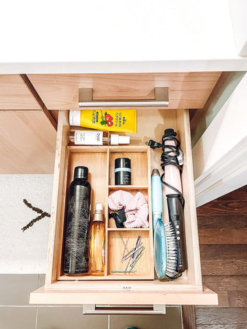 Lipper International bamboo organizer tray is hand-wash friendly.