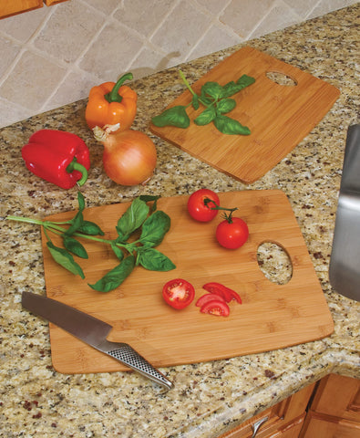 Lipper International bamboo boards with natural finish for eco-friendly kitchen tasks