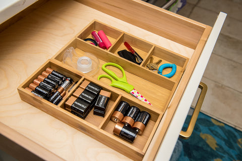 Lipper International bamboo small-items storage tray for vanity or crafts.