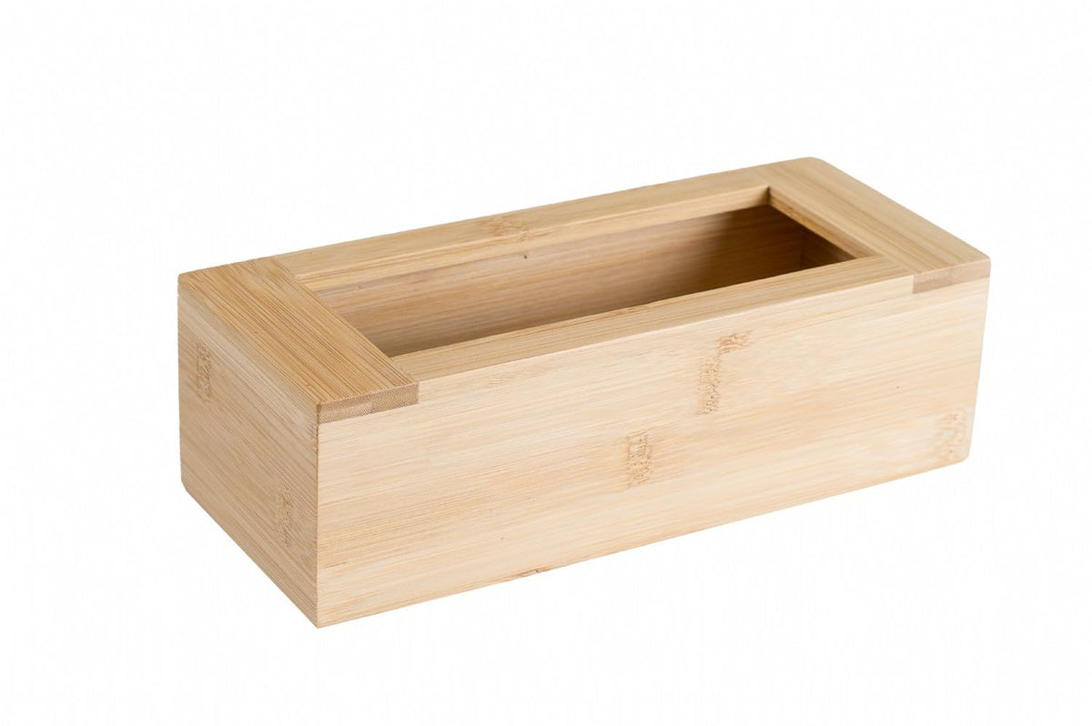 Lipper International bamboo storage bag holder quart size keeps bags neatly organized on the counter.