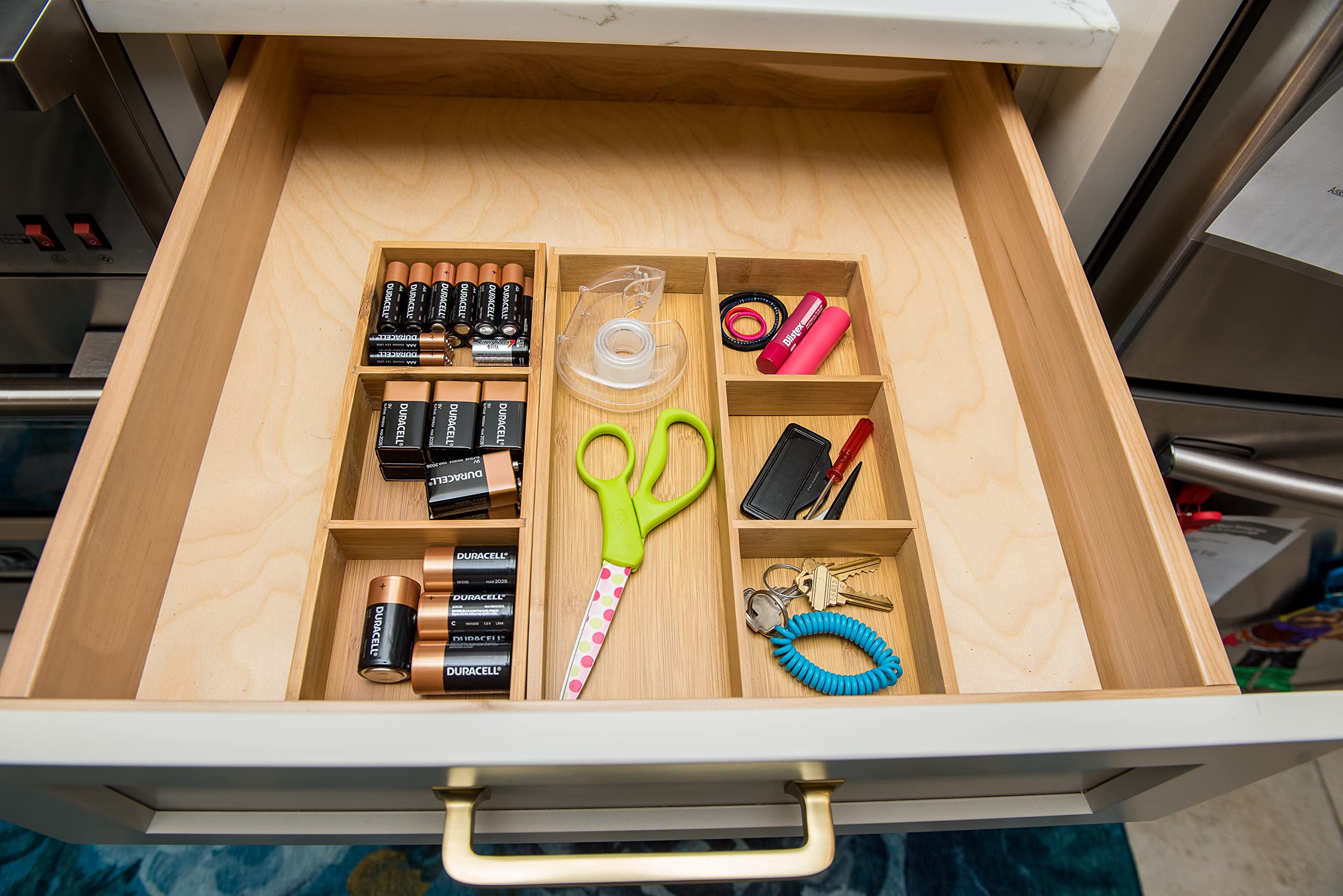 Lipper International bamboo tray back panel provides sturdy support.