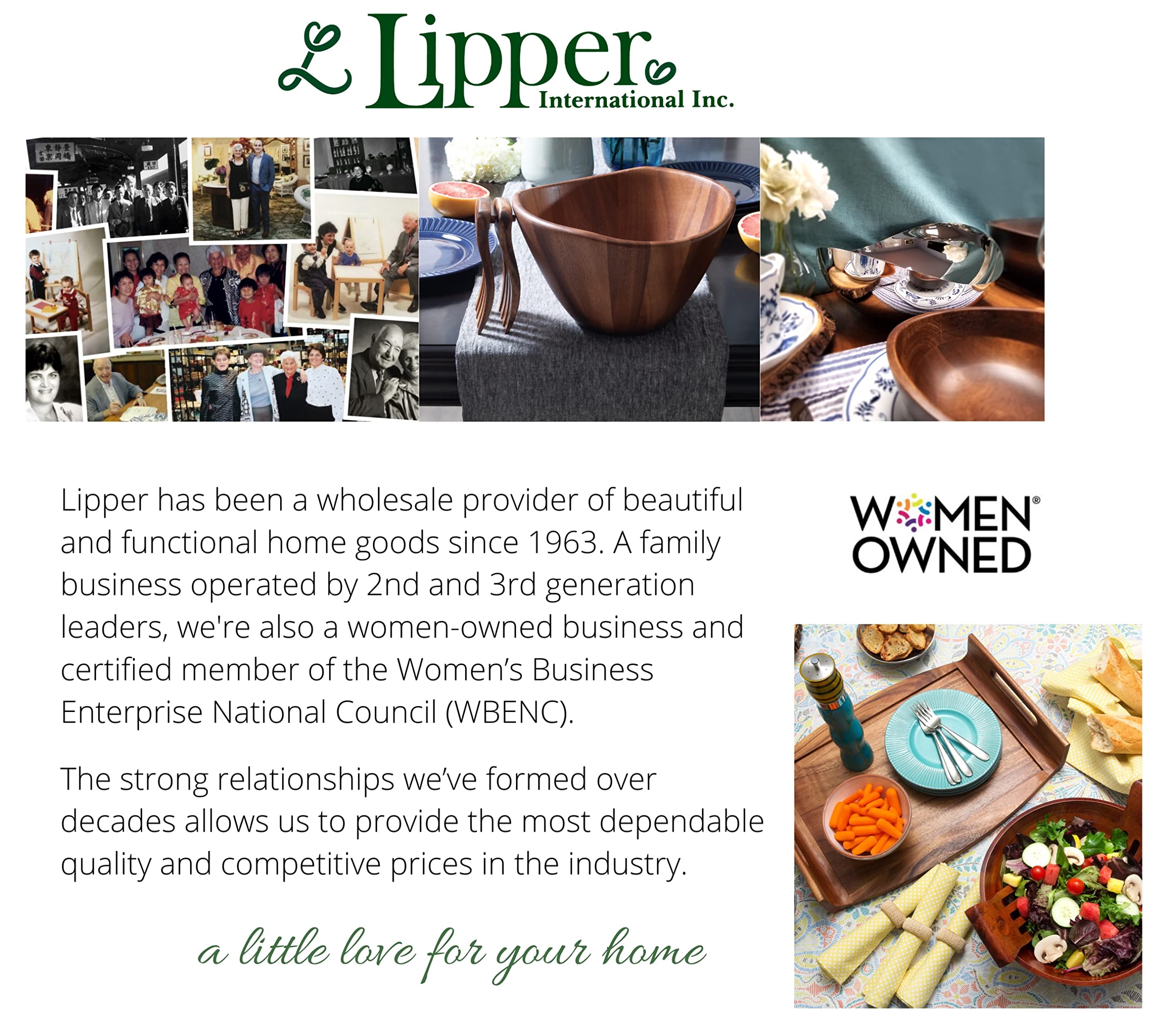 Lipper International bamboo tray for kitchen storage and easy access.