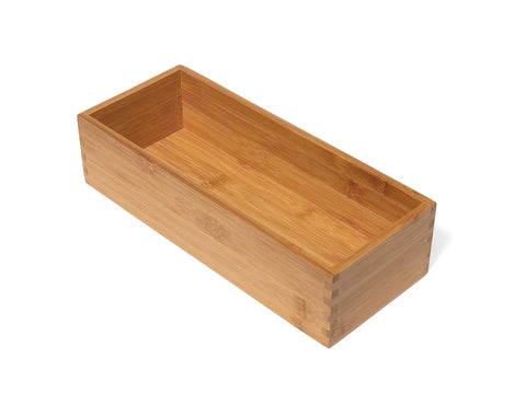 Lipper International Bamboo Wood Utensil Holder front view keeps kitchen tools neatly organized.