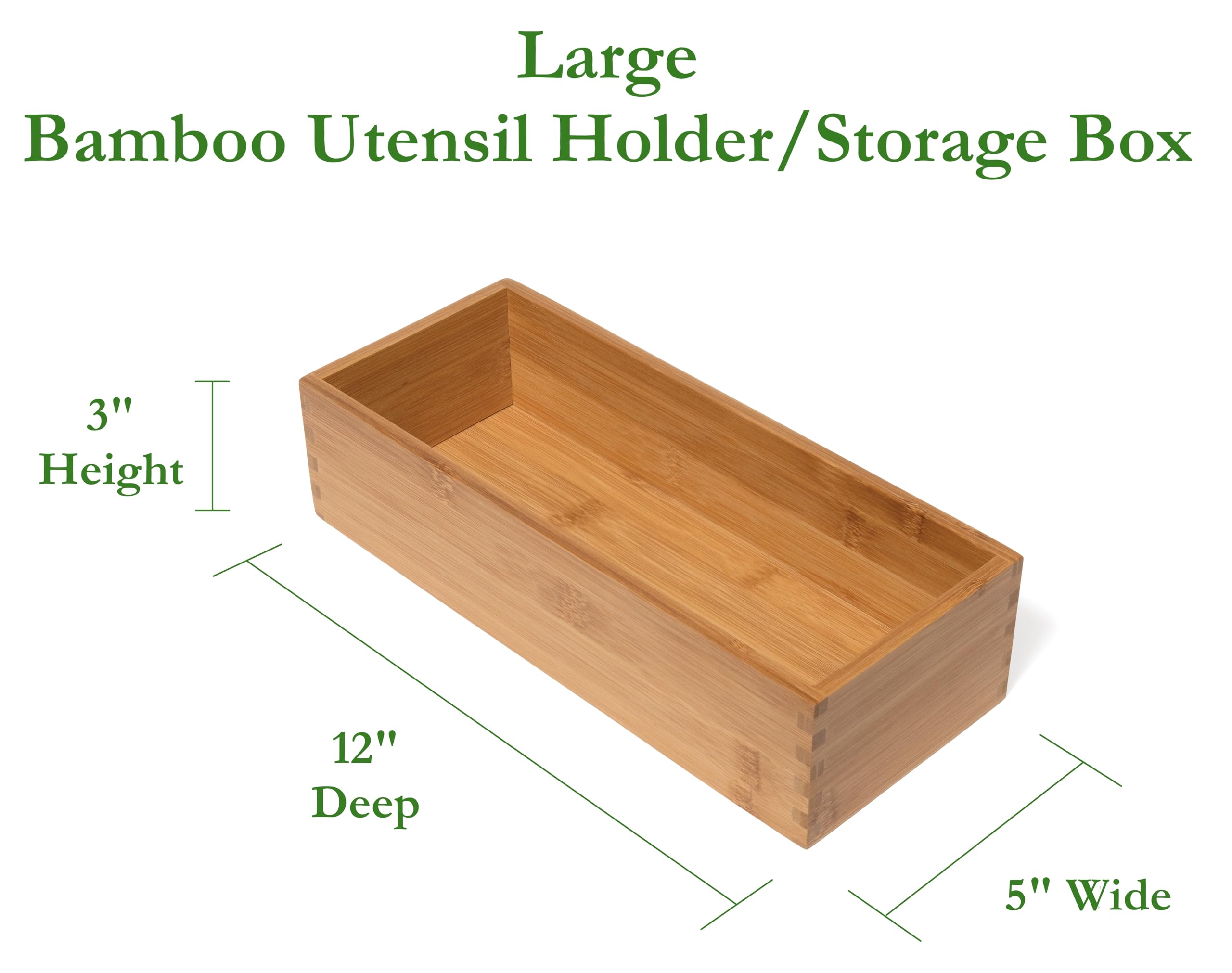 Lipper International Bamboo Wood Utensil Holder in-drawer view for compact storage efficiency.