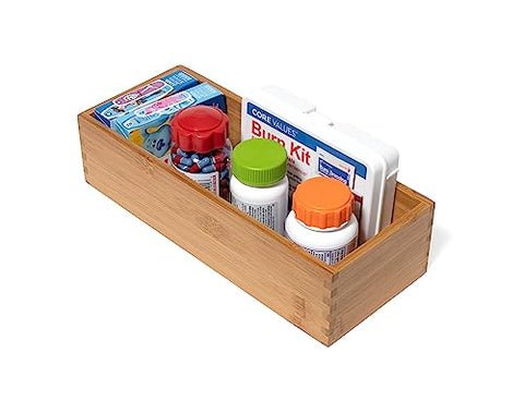 Lipper International Bamboo Wood Utensil Holder stores keys and spare change.