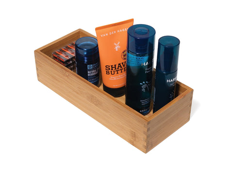Lipper International Bamboo Wood Utensil Holder organizes kitchen tools like spatulas and spoons.