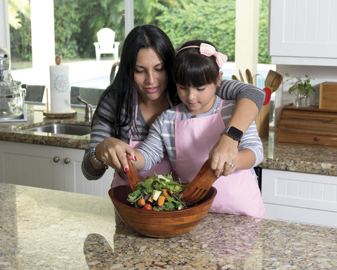 Lipper International cherry finished salad hands for easy serving and presentation.