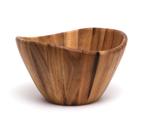Lipper International large acacia wavy bowl (12 inch) serves as a stylish centerpiece.