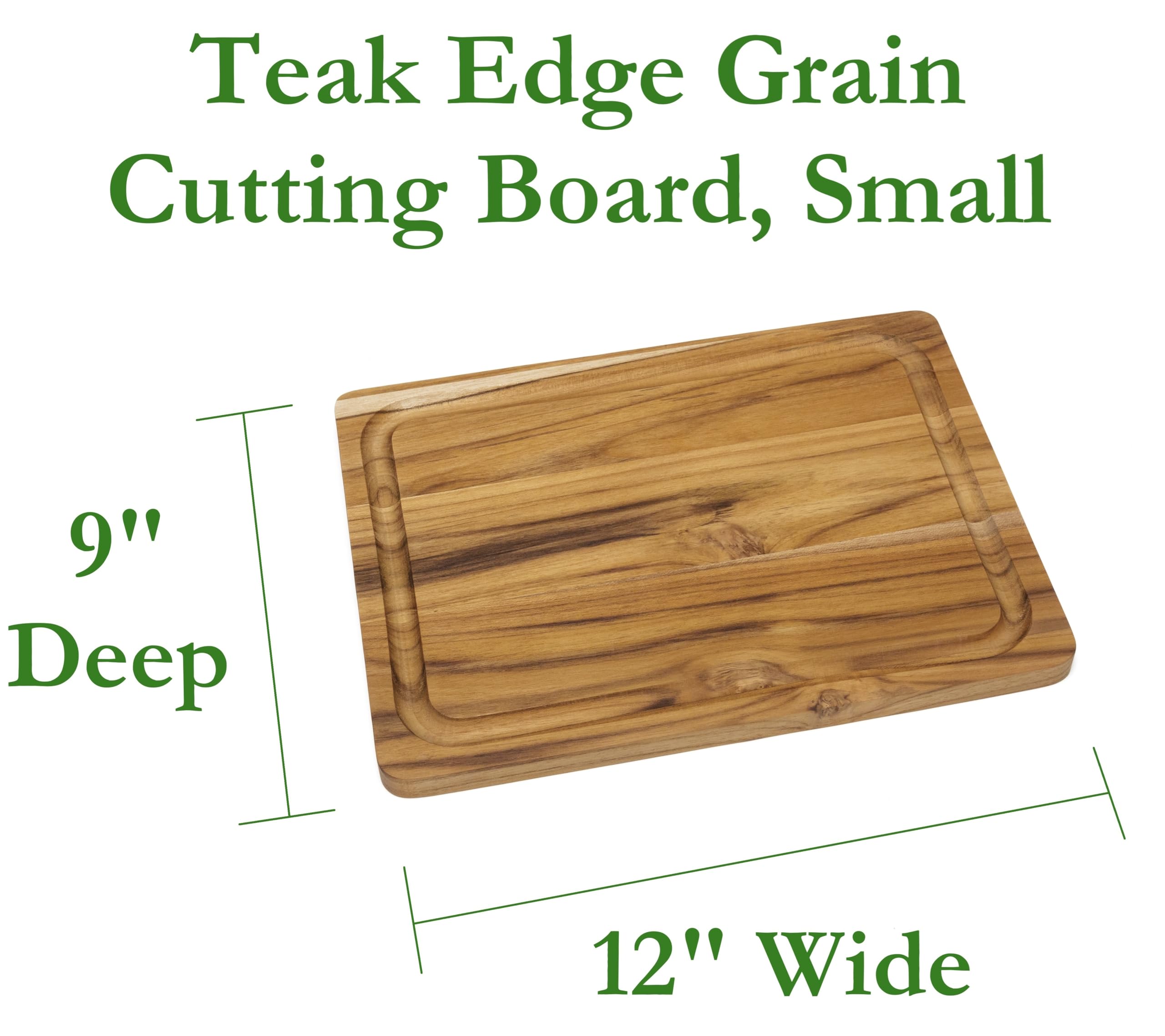 Close-up of teak grain on Lipper board for stylish food prep