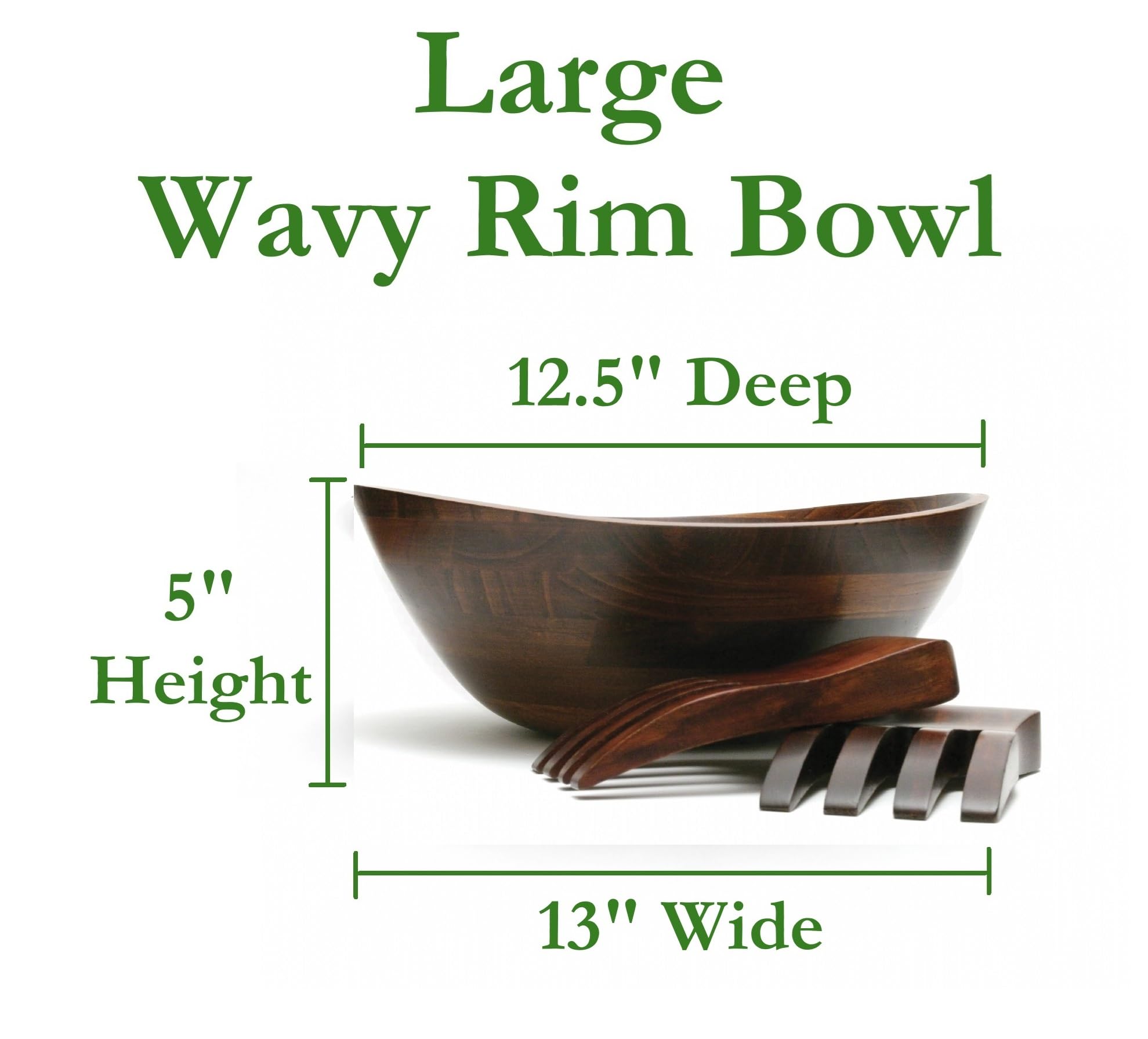 Lipper International wooden serving set closeup shows durable rubberwood craftsmanship.