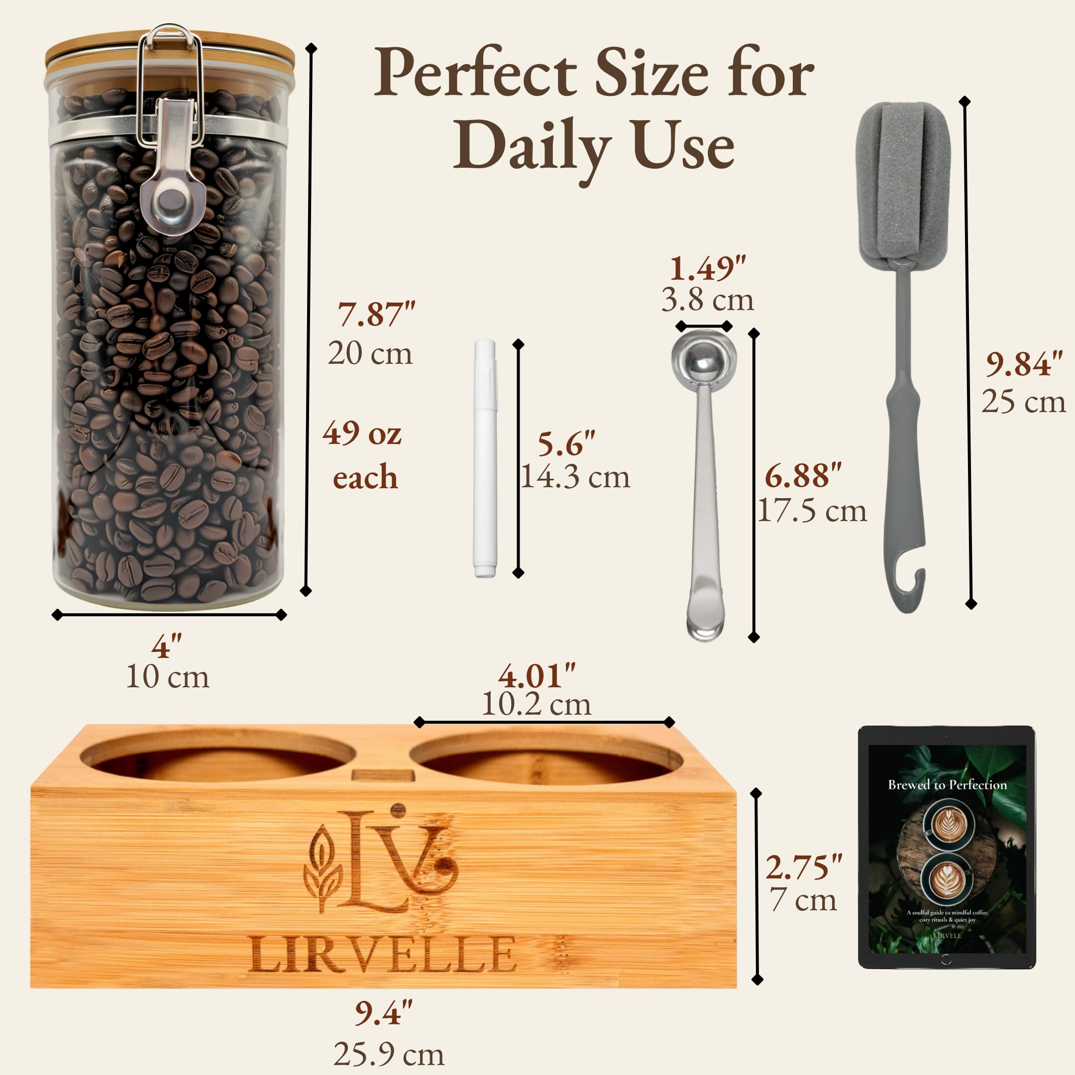 Lirvelle gift-packaged coffee canister set for stylish gifting.