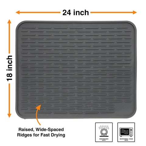 LISH XXL mat shows high side walls to prevent water spills on counters