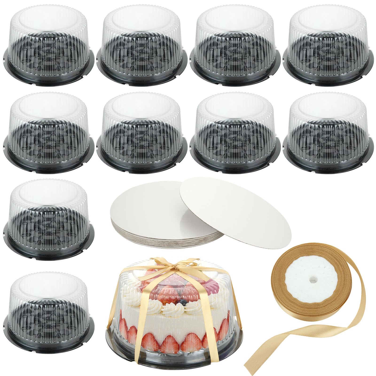 LISHINE clear dome lid cake container for easy visibility during transport