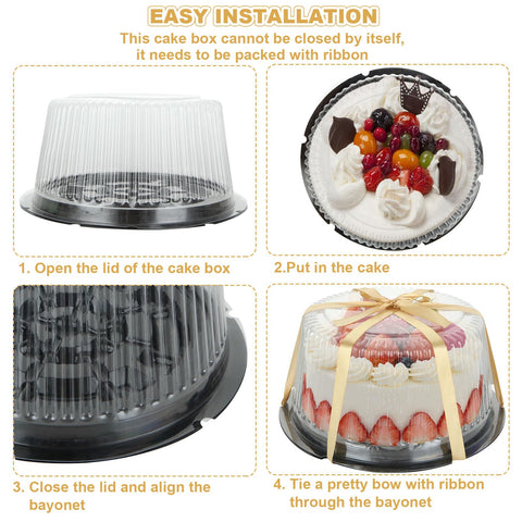 LISHINE usable 10-inch cake container fits two to three layers