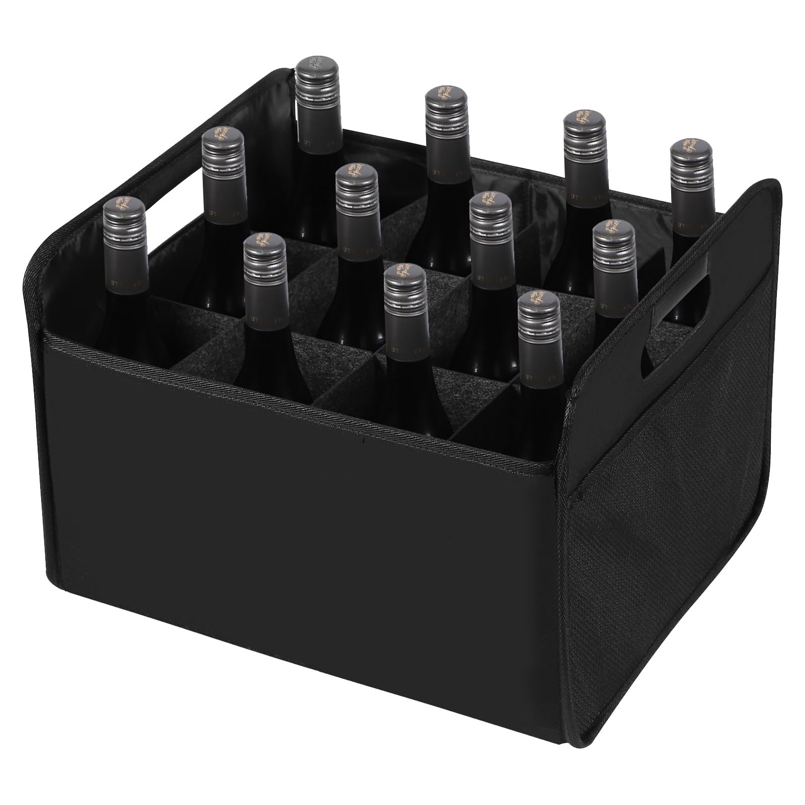 LITLANDSTAR 12-bottle wine carrier open view shows spacious interior for secure wine transport
