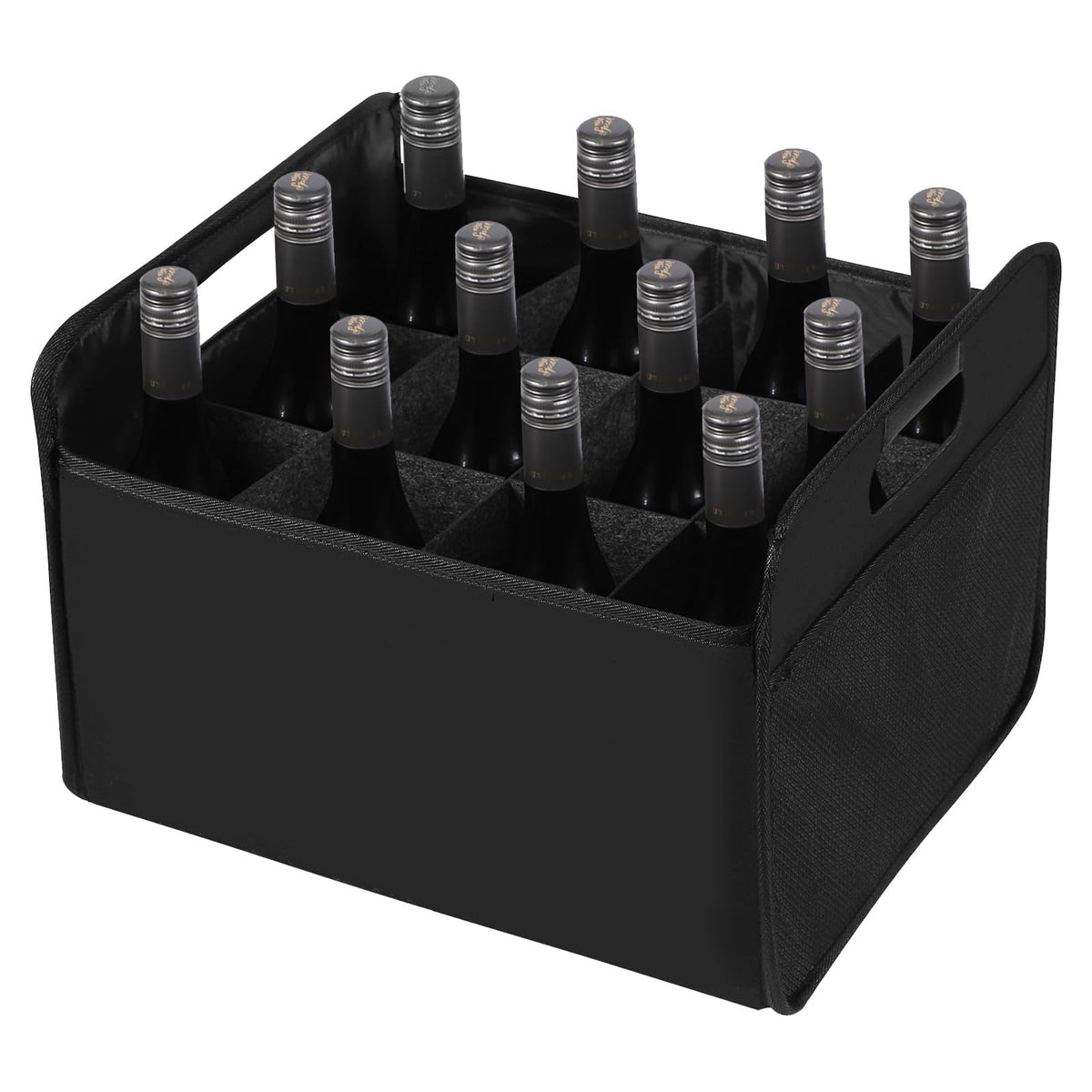LITLANDSTAR 12-bottle wine carrier open view shows spacious interior for secure wine transport