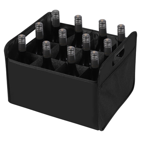 LITLANDSTAR 12-bottle wine carrier open view shows spacious interior for secure wine transport