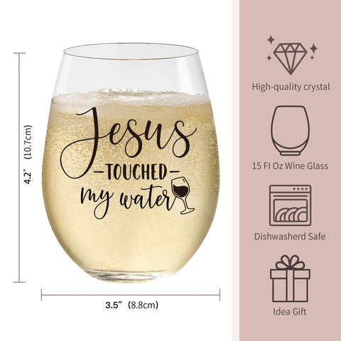 LittleBIGGER wine glass 15oz close-up showing stemless design and gift appeal