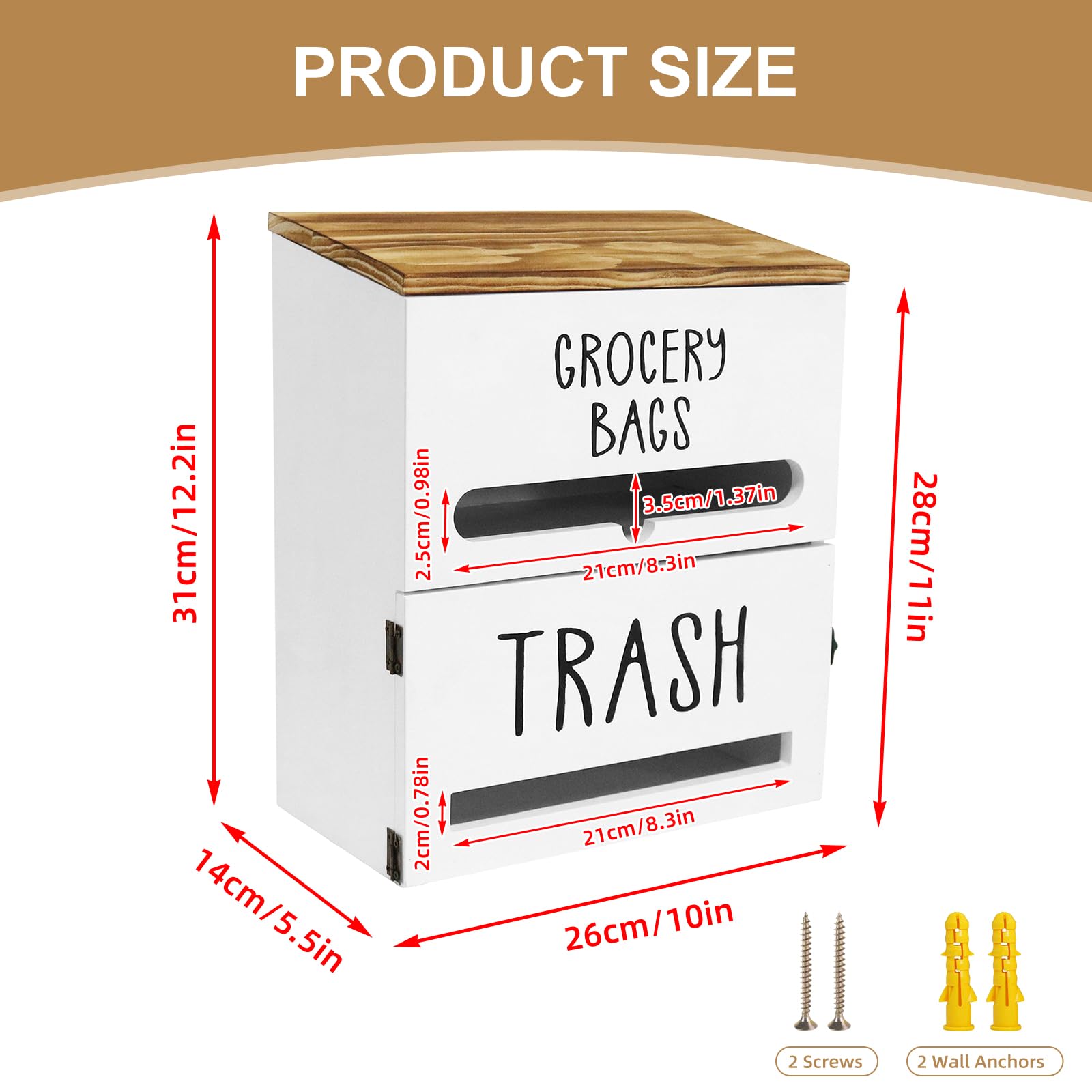 Liuceny wood trash bag holder with rich grain and durable build.