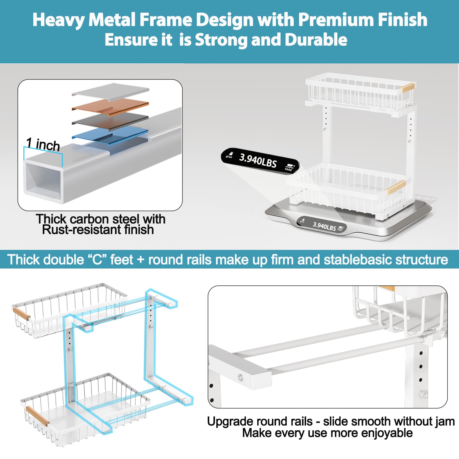 Liuoud install-ready setup makes organizing under-sink simple.
