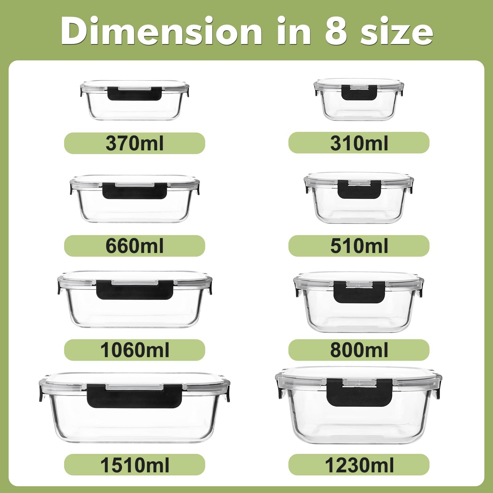 Liuruiyu 310ml rectangular glass container ideal for portioned lunches