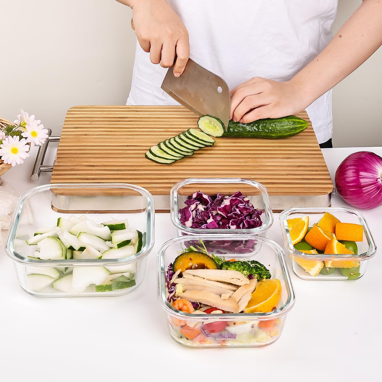 Liuruiyu 510ml rectangular glass container for leftovers and prep