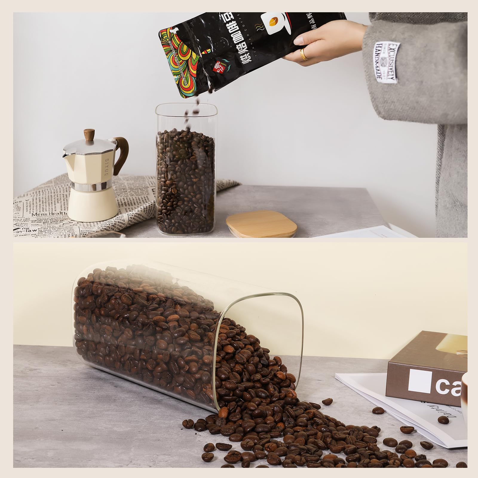Liuruiyu coffee and tea storage jar ready for daily brew