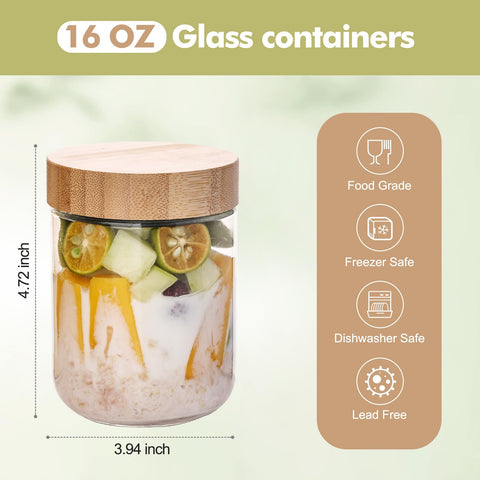 Liuruiyu fridge and freezer safe jars for meal prep.