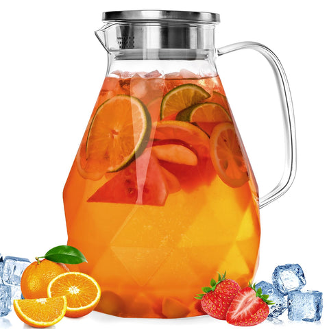 Liuruiyu glass pitcher with lid and 1-gallon capacity for parties.
