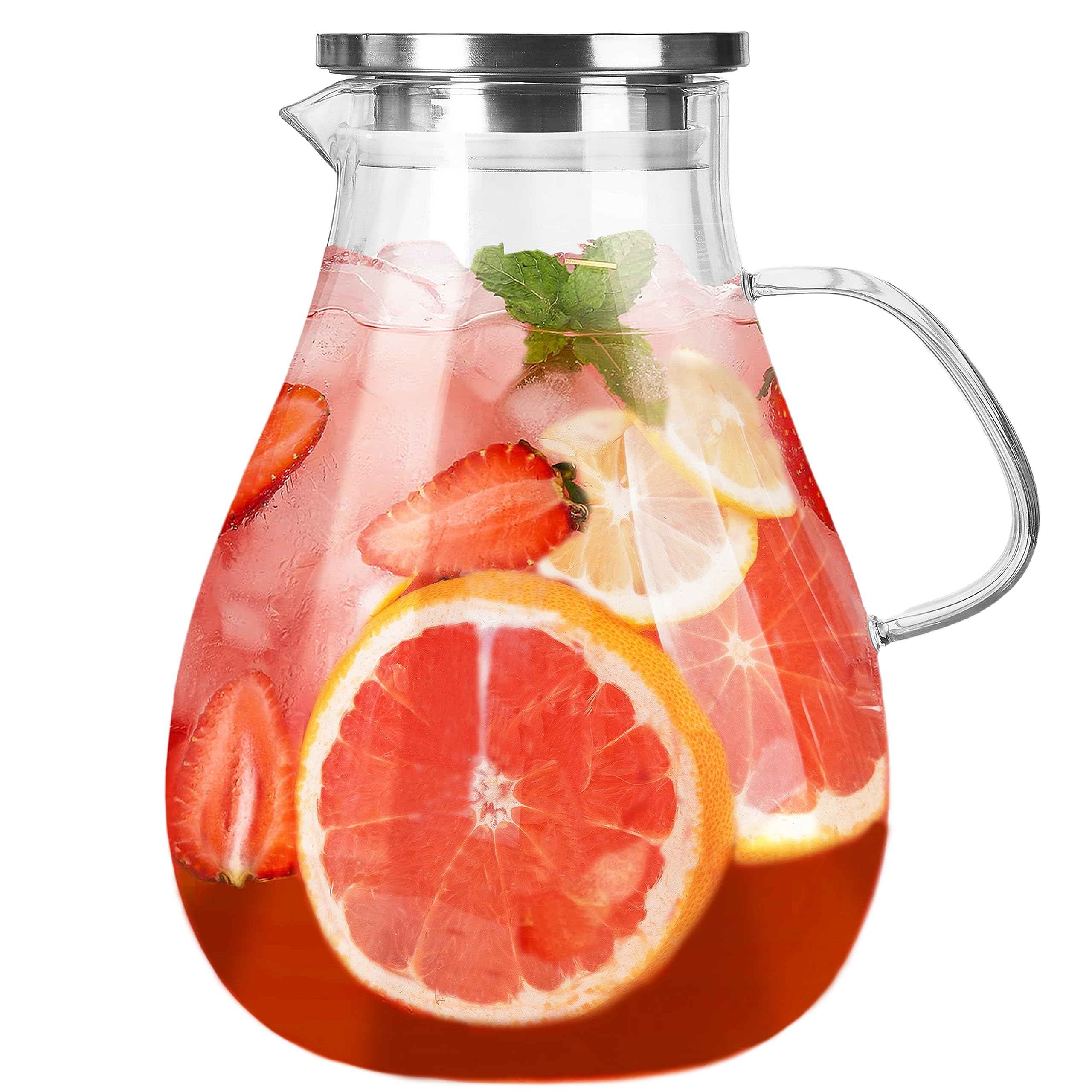 Liuruiyu glass pitcher with lid showing 1-gallon capacity for gatherings