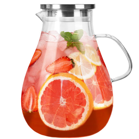 Liuruiyu glass pitcher with lid showing 1-gallon capacity for gatherings