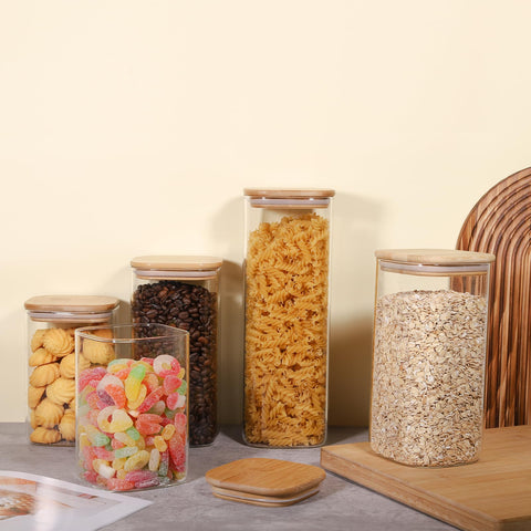 Liuruiyu glass jars suitable for tea, coffee, flour, sugar and snacks.